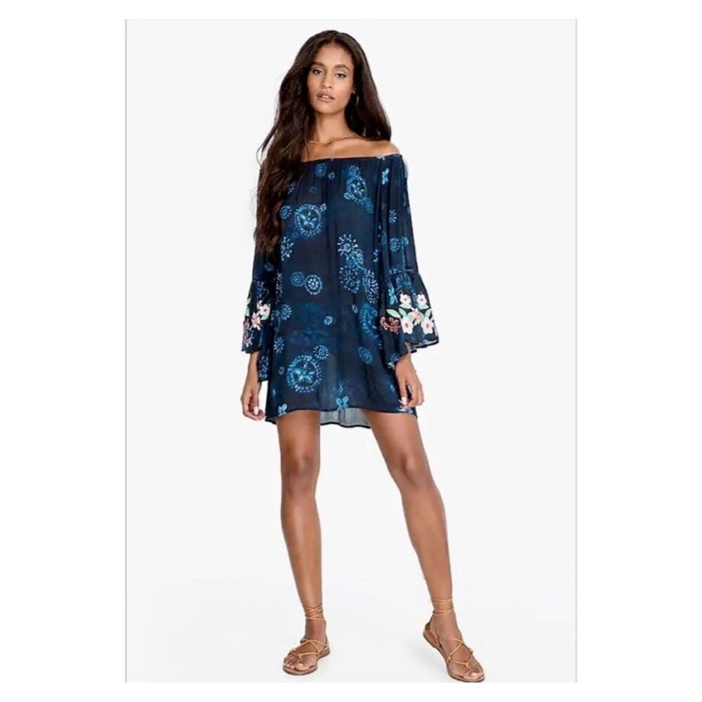 Johnny Was Off-Shoulder Tunic Dress – Size M – NWOT